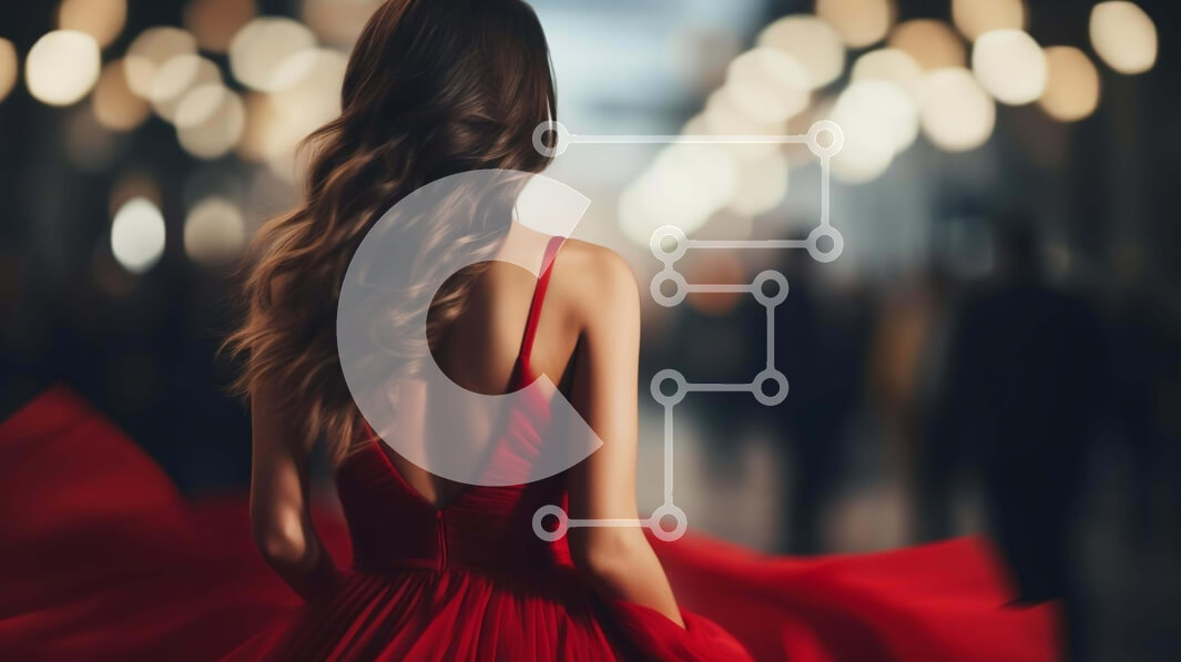 Intra Συλλεκτικό Ξύλινο Παζλ Plywood  4mm - Γυναίκα με κομψό κόκκινο φόρεμα που περπατά στο δρόμο Σε Ξύλινο Κουτί - Διαστάσεις Puzzle: 10x10 cm – 25 κομμάτια