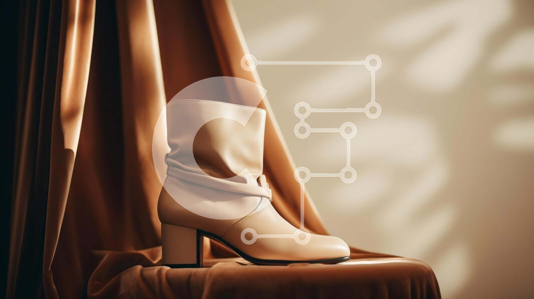 Intra Συλλεκτικό Ξύλινο Παζλ Plywood  4mm - Μπεζ ψηλοτάκουνο μποτάκι σε πορτοκαλί κουρτίνα Σε Ξύλινο Κουτί - Διαστάσεις Puzzle: 10x10 cm – 25 κομμάτια