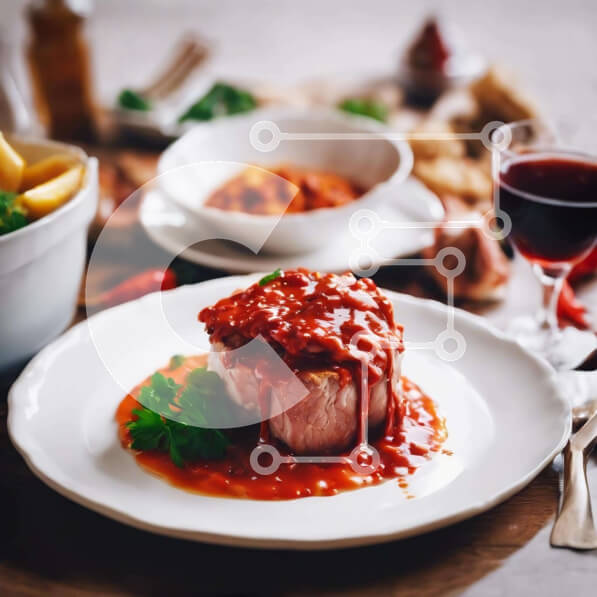 Σετ των 2 Intra Συλλεκτικό Ξύλινο Παζλ Plywood  4mm - Νόστιμο γεύμα με κόκκινο κρασί Σε Ξύλινο Κουτί - Διαστάσεις: 10x10 cm – 25 κομμάτια