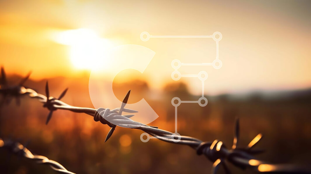 Intra Συλλεκτικό Ξύλινο Παζλ Plywood  4mm - Φράχτη από συρματοπλέγματα με ηλιοβασίλεμα Σε Ξύλινο Κουτί - Διαστάσεις: 10x10 cm – 25 κομμάτια