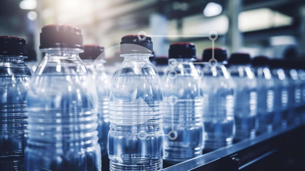 Intra Συλλεκτικό Ξύλινο Παζλ Plywood  4mm - Πλαστικά μπουκάλια νερού σε μεταφορική ταινία σε εγκαταστάσεις παραγωγής Σε Ξύλινο Κουτί - Διαστάσεις Puzzle: 10x10 cm – 25 κομμάτια