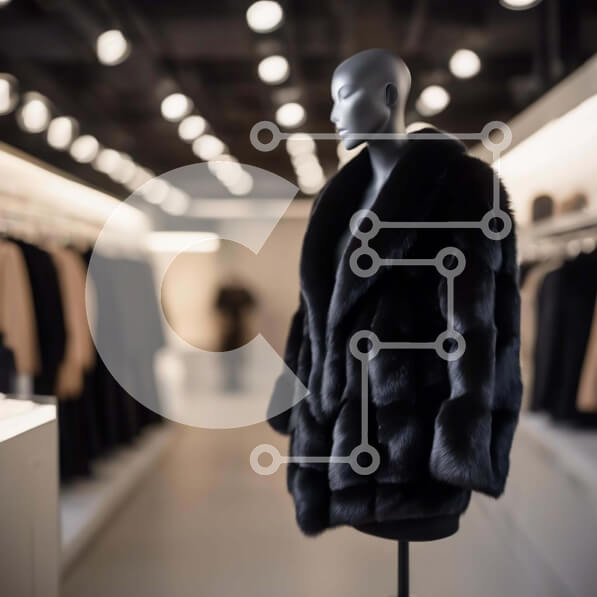 Σετ των 2 Intra Συλλεκτικό Ξύλινο Παζλ Plywood  4mm - Κομψό μαύρο γούνινο παλτό στο κατάστημα μοντέρνων ρούχων Σε Ξύλινο Κουτί - Διαστάσεις: 10x10 cm – 25 κομμάτια