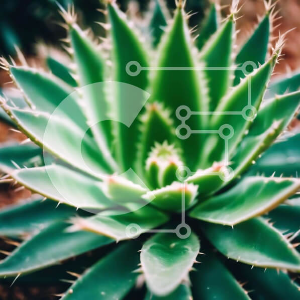 Intra Συλλεκτικό Ξύλινο Παζλ Plywood  4mm - Κοντινό πλάνο του φυτού Aloe Vera Σε Ξύλινο Κουτί - Διαστάσεις: 10x10 cm – 25 κομμάτια