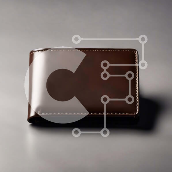 Intra Συλλεκτικό Ξύλινο Παζλ Plywood  4mm - Καφέ πορτοφόλι σε γκρι φόντο Σε Ξύλινο Κουτί - Διαστάσεις: 10x10 cm – 25 κομμάτια