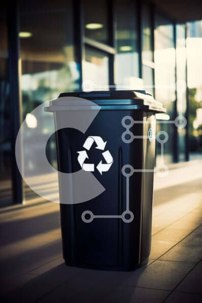 Intra Συλλεκτικό Ξύλινο Παζλ Plywood  4mm - Μαύρος κάδος απορριμμάτων ανακύκλωσης Σε Ξύλινο Κουτί - Διαστάσεις: 10x10 cm – 25 κομμάτια