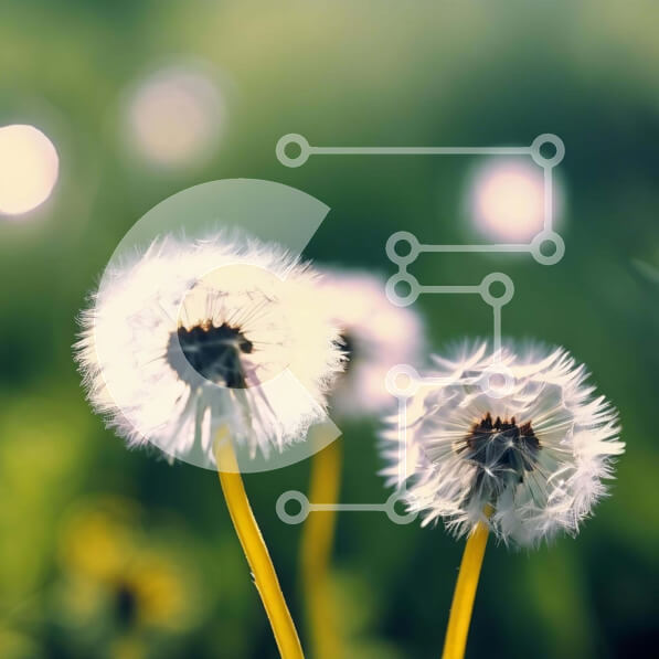 Intra Συλλεκτικό Ξύλινο Παζλ Plywood  4mm - Λευκά λουλούδια πικραλίδας σε ένα πράσινο χωράφι Σε Ξύλινο Κουτί - Διαστάσεις: 10x10 cm – 25 κομμάτια