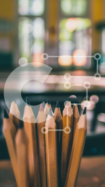 Intra Συλλεκτικό Ξύλινο Παζλ Plywood  4mm - Ομάδα μολυβιών σε ξύλινο τραπέζι Σε Ξύλινο Κουτί - Διαστάσεις: 10x10 cm – 25 κομμάτια