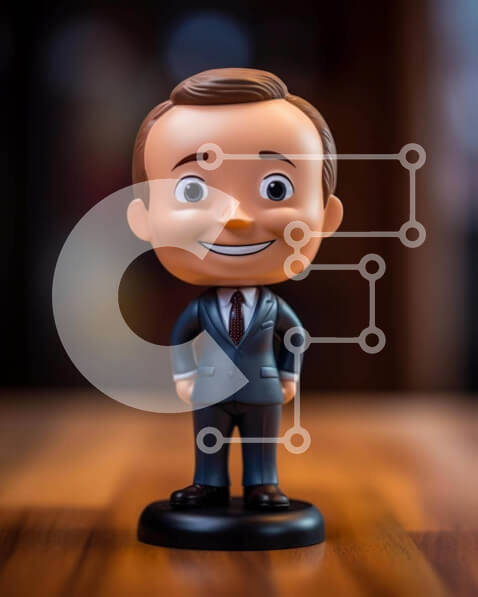 Intra Συλλεκτικό Ξύλινο Παζλ Plywood  4mm - Ειδώλιο Bobblehead σε ξύλινο τραπέζι Σε Ξύλινο Κουτί - Διαστάσεις: 10x10 cm – 25 κομμάτια