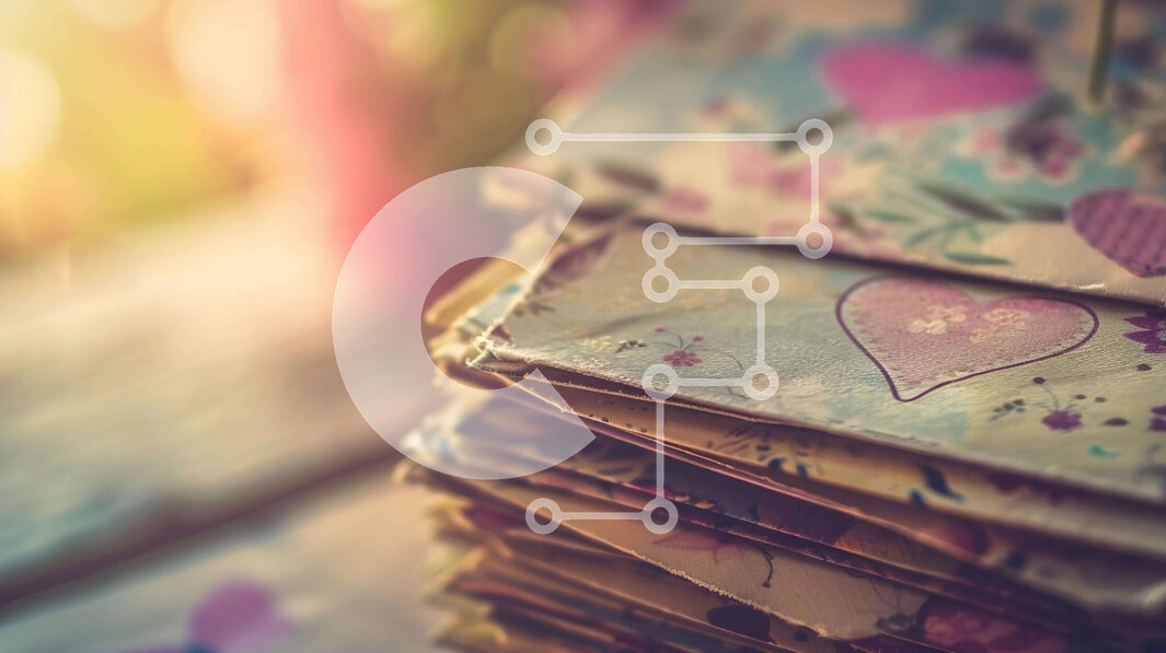 Intra Συλλεκτικό Ξύλινο Παζλ Plywood  4mm - Ρομαντικοί χάρτινοι φάκελοι με καρδιές και φλοράλ σχέδια Σε Ξύλινο Κουτί - Διαστάσεις Puzzle: 10x10 cm – 25 κομμάτια