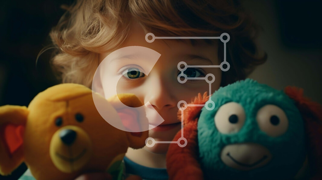 Intra Συλλεκτικό Ξύλινο Παζλ Plywood  4mm - Νεαρό αγόρι με γεμιστά ζώα Σε Ξύλινο Κουτί - Διαστάσεις Puzzle: 10x10 cm – 25 κομμάτια