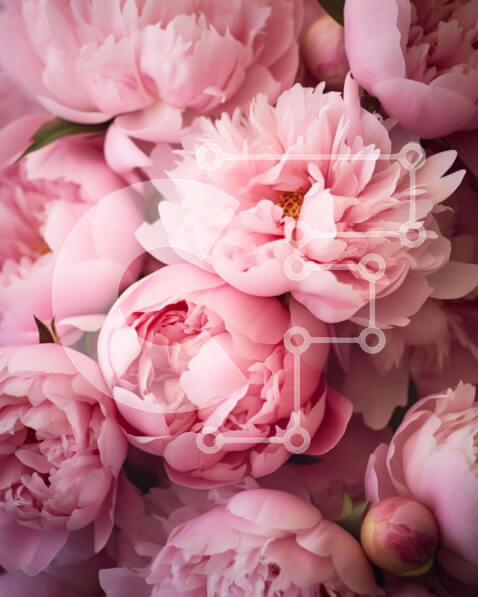 Intra Συλλεκτικό Ξύλινο Παζλ Plywood  4mm - Ζωντανό μπουκέτο με ροζ παιώνιες και ανάμεικτα λουλούδια Σε Ξύλινο Κουτί - Διαστάσεις: 10x10 cm – 25 κομμάτια