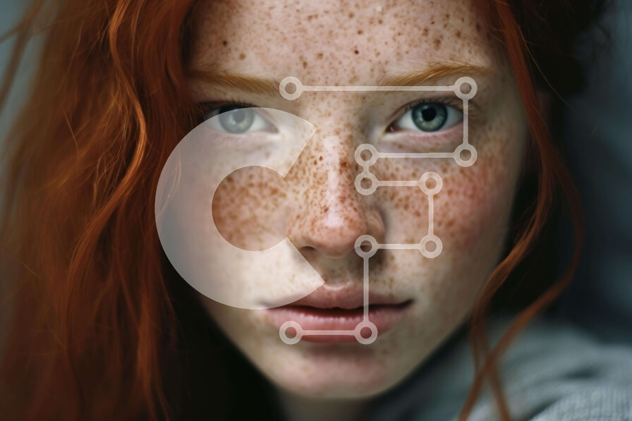 Intra Συλλεκτικό Ξύλινο Παζλ Plywood  4mm - Πορτρέτο μιας νεαρής γυναίκας με κόκκινα μαλλιά και φακίδες Σε Ξύλινο Κουτί - Διαστάσεις Puzzle: 10x10 cm – 25 κομμάτια