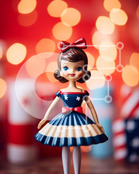 Intra Συλλεκτικό Ξύλινο Παζλ Plywood  4mm - Κούκλα παιχνιδιών για τον εορτασμό της 4ης Ιουλίου Σε Ξύλινο Κουτί - Διαστάσεις: 10x10 cm – 25 κομμάτια