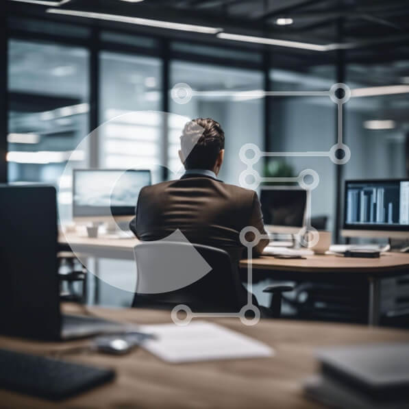 Intra Συλλεκτικό Ξύλινο Παζλ Plywood  4mm - Άτομο που εργάζεται στο γραφείο στο χώρο του γραφείου Σε Ξύλινο Κουτί - Διαστάσεις Puzzle: 10x10 cm – 25 κομμάτια