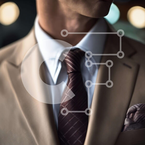 Intra Συλλεκτικό Ξύλινο Παζλ Plywood  4mm - Κομψός άντρας με μαύρισμα κοστούμι και καφέ γραβάτα Σε Ξύλινο Κουτί - Διαστάσεις Puzzle: 10x10 cm – 25 κομμάτια