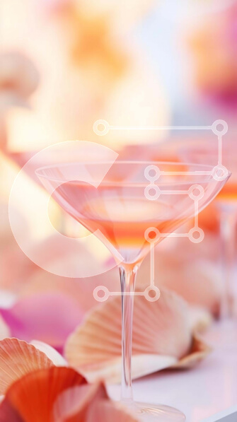 Intra Συλλεκτικό Ξύλινο Παζλ Plywood  4mm - Ροζ ποτήρια Martini στο τραπέζι Σε Ξύλινο Κουτί - Διαστάσεις: 10x10 cm – 25 κομμάτια