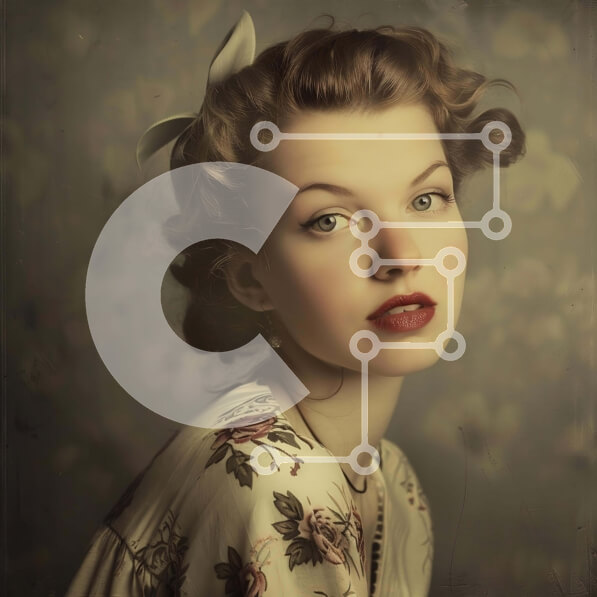 Σετ των 2 Intra Συλλεκτικό Ξύλινο Παζλ Plywood  4mm - Νεαρή γυναίκα με φλοράλ φόρεμα και κόκκινο κραγιόν Σε Ξύλινο Κουτί - Διαστάσεις: 10x10 cm – 25 κομμάτια