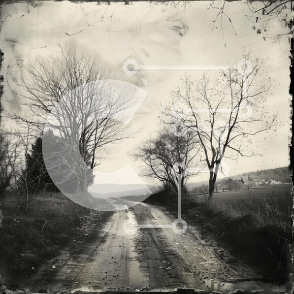 Intra Συλλεκτικό Ξύλινο Παζλ Plywood  4mm - Άδειος χωματόδρομος στην ύπαιθρο Σε Ξύλινο Κουτί - Διαστάσεις: 10x10 cm – 25 κομμάτια