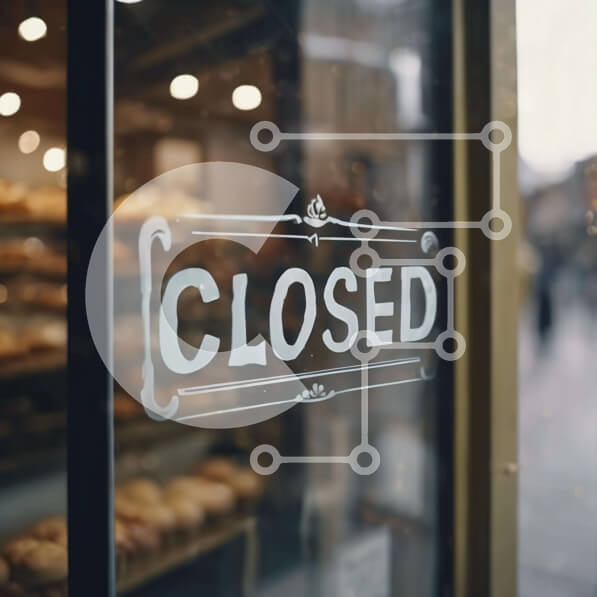 Intra Συλλεκτικό Ξύλινο Παζλ Plywood  4mm - Κλειστό σημάδι στο γυάλινο παράθυρο της επιχείρησης Σε Ξύλινο Κουτί - Διαστάσεις Puzzle: 10x10 cm – 25 κομμάτια