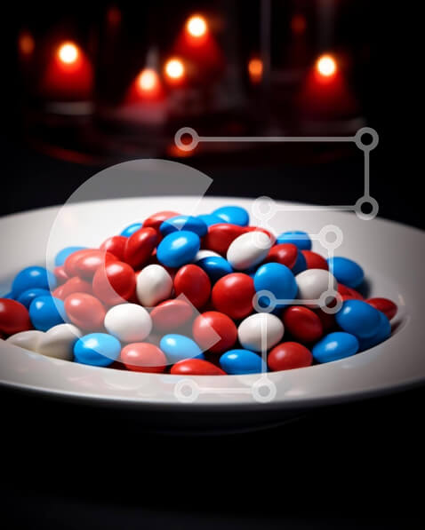 Intra Συλλεκτικό Ξύλινο Παζλ Plywood  4mm - Γιορτή 4ης Ιουλίου με ζαχαρωτά και κεριά Σε Ξύλινο Κουτί - Διαστάσεις: 10x10 cm – 25 κομμάτια