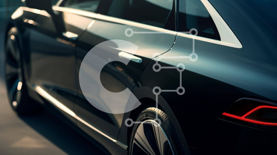 Intra Συλλεκτικό Ξύλινο Παζλ Plywood  4mm - Καλοσυντηρημένο μαύρο αυτοκίνητο παρκαρισμένο μπροστά από έναν άδειο χώρο στάθμευσης Σε Ξύλινο Κουτί - Διαστάσεις Puzzle: 10x10 cm – 25 κομμάτια