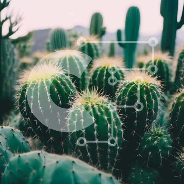 Intra Συλλεκτικό Ξύλινο Παζλ Plywood  4mm - Διαφορετικά φυτά κάκτων στην έρημο Σε Ξύλινο Κουτί - Διαστάσεις: 10x10 cm – 25 κομμάτια