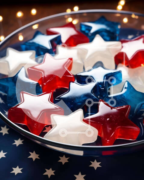 Intra Συλλεκτικό Ξύλινο Παζλ Plywood  4mm - American Flag Gummy Bear Stars για τον εορτασμό της 4ης Ιουλίου Σε Ξύλινο Κουτί - Διαστάσεις: 10x10 cm – 25 κομμάτια