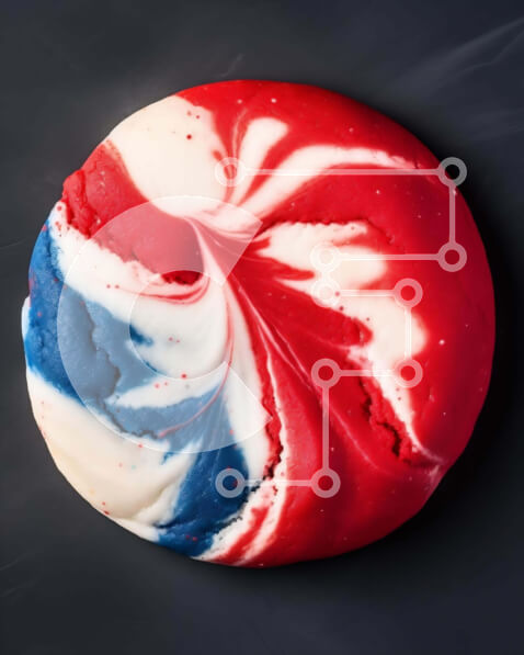 Intra Συλλεκτικό Ξύλινο Παζλ Plywood  4mm - Patriotic 4th of July Swirled Cookie on Black Surface Σε Ξύλινο Κουτί - Διαστάσεις: 10x10 cm – 25 κομμάτια