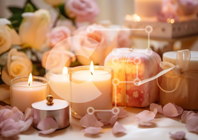 Intra Συλλεκτικό Ξύλινο Παζλ Plywood  4mm - Ρομαντικό δείπνο υπό το φως των κεριών με ροζ ροδοπέταλα Σε Ξύλινο Κουτί - Διαστάσεις Puzzle: 10x10 cm – 25 κομμάτια