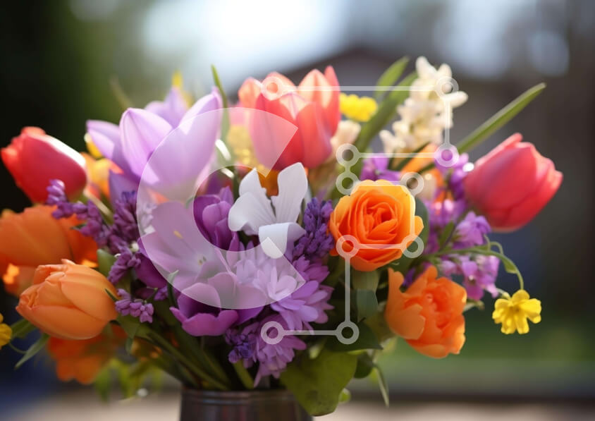 Intra Συλλεκτικό Ξύλινο Παζλ Plywood  4mm - Πολύχρωμο βάζο με λουλούδια Σε Ξύλινο Κουτί - Διαστάσεις: 10x10 cm – 25 κομμάτια