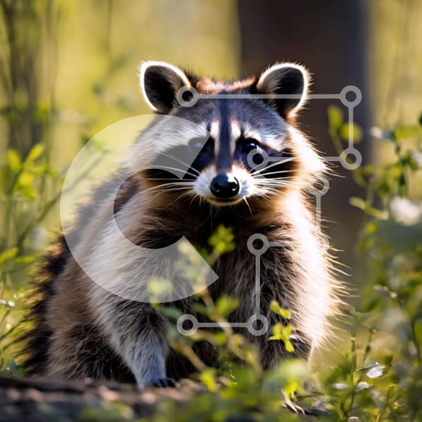 Intra Συλλεκτικό Ξύλινο Παζλ Plywood  4mm - Μικρό ρακούν στο δάσος Σε Ξύλινο Κουτί - Διαστάσεις: 10x10 cm – 25 κομμάτια