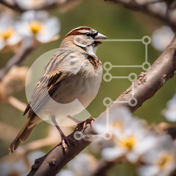 Intra Συλλεκτικό Ξύλινο Παζλ Plywood  4mm - Καφέ και λευκό πουλί στο κλαδί δέντρου Σε Ξύλινο Κουτί - Διαστάσεις: 10x10 cm – 25 κομμάτια