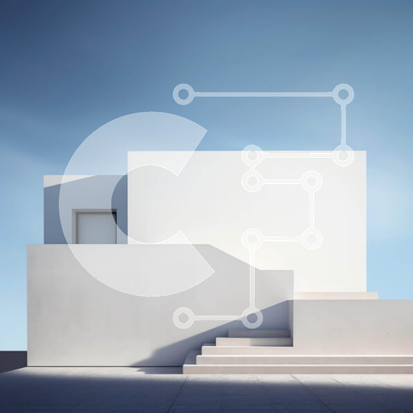 Intra Συλλεκτικό Ξύλινο Παζλ Plywood  4mm - Λευκό κτίριο με σκαλοπάτια Σε Ξύλινο Κουτί - Διαστάσεις Puzzle: 10x10 cm – 25 κομμάτια