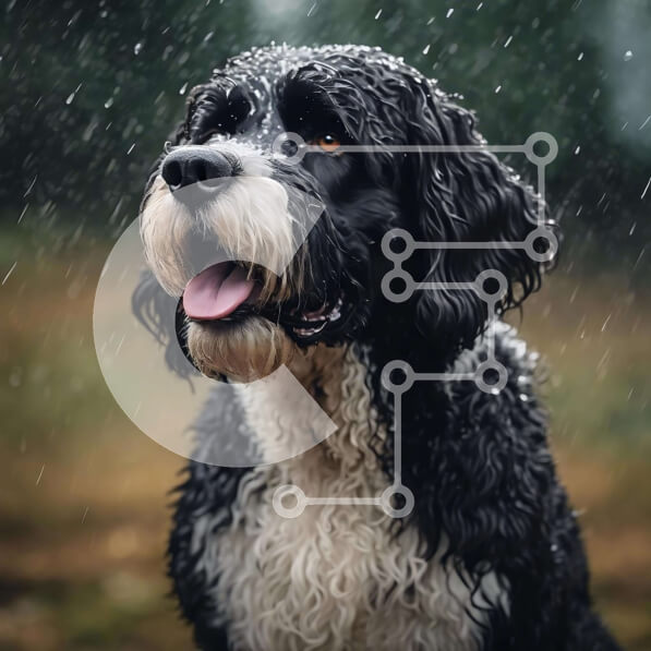Intra Συλλεκτικό Ξύλινο Παζλ Plywood  4mm - Happy Dog in Rain Σε Ξύλινο Κουτί - Διαστάσεις: 10x10 cm – 25 κομμάτια