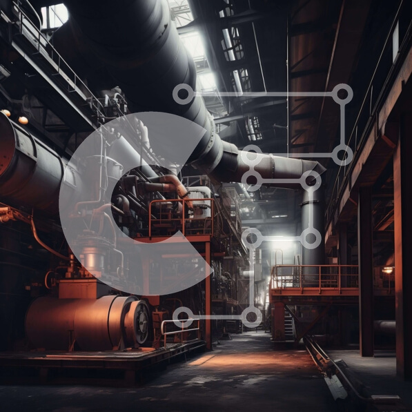 Intra Συλλεκτικό Ξύλινο Παζλ Plywood  4mm - Σκοτεινός Βιομηχανικός Χώρος με Σωλήνες και Σκάλες Σε Ξύλινο Κουτί - Διαστάσεις Puzzle: 10x10 cm – 25 κομμάτια