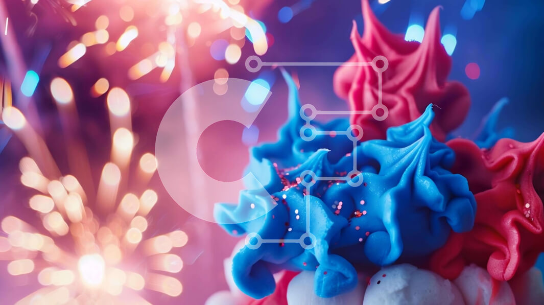 Intra Συλλεκτικό Ξύλινο Παζλ Plywood  4mm - Κόκκινη, μπλε και λευκή εορταστική τούρτα με πυροτεχνήματα Σε Ξύλινο Κουτί - Διαστάσεις: 10x10 cm – 25 κομμάτια