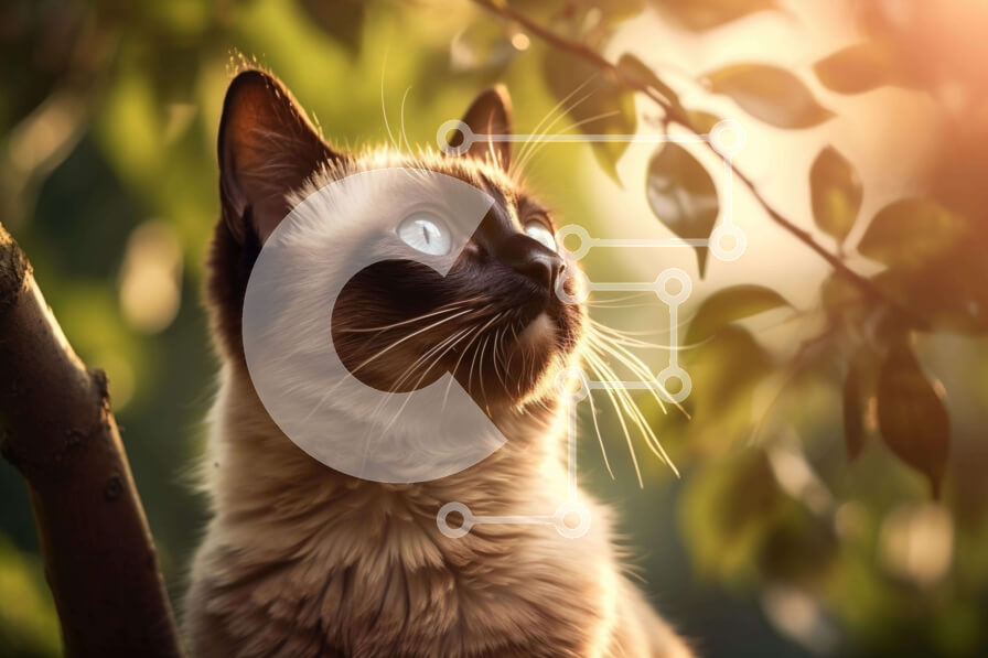 Σετ των 2 Intra Συλλεκτικό Ξύλινο Παζλ Plywood  4mm - Σιαμέζικη γάτα σε κλαδί δέντρου Σε Ξύλινο Κουτί - Διαστάσεις: 10x10 cm – 25 κομμάτια