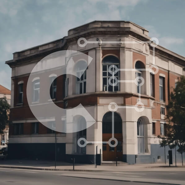 Intra Συλλεκτικό Ξύλινο Παζλ Plywood  4mm - Αστικό τούβλο κτίριο με παράθυρα και αυτοκίνητο Σε Ξύλινο Κουτί - Διαστάσεις Puzzle: 10x10 cm – 25 κομμάτια