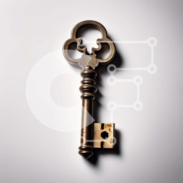 Intra Συλλεκτικό Ξύλινο Παζλ Plywood  4mm - Παλιομοδίτικο κλειδί σε λευκό φόντο Σε Ξύλινο Κουτί - Διαστάσεις: 10x10 cm – 25 κομμάτια