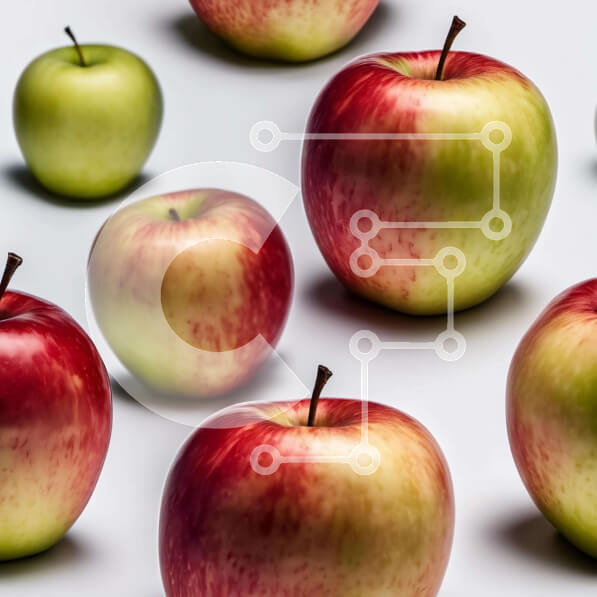 Σετ των 2 Intra Συλλεκτικό Ξύλινο Παζλ Plywood  4mm - Ποικιλία μήλων σε ομαδική διάταξη Σε Ξύλινο Κουτί - Διαστάσεις: 10x10 cm – 25 κομμάτια