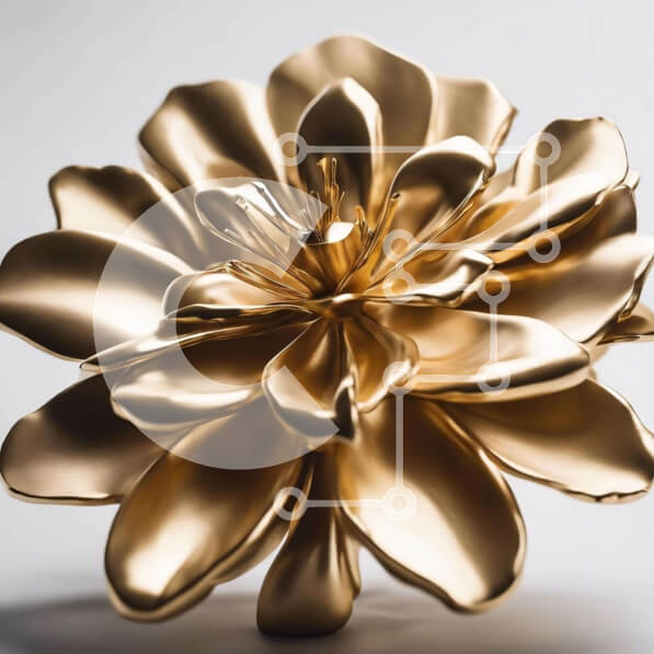 Intra Συλλεκτικό Ξύλινο Παζλ Plywood  4mm - Χρυσό γλυπτό λουλουδιών σε λευκή επιφάνεια Σε Ξύλινο Κουτί - Διαστάσεις: 10x10 cm – 25 κομμάτια