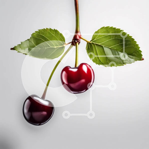 Intra Συλλεκτικό Ξύλινο Παζλ Plywood  4mm - Φρέσκα κεράσια σε ένα κλαδί δέντρου με πράσινα φύλλα Σε Ξύλινο Κουτί - Διαστάσεις: 10x10 cm – 25 κομμάτια