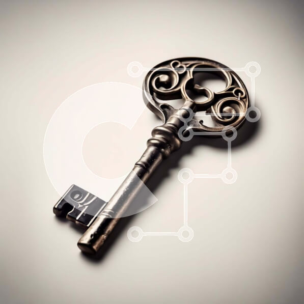 Intra Συλλεκτικό Ξύλινο Παζλ Plywood  4mm - Vintage κλειδί σε λευκή επιφάνεια Σε Ξύλινο Κουτί - Διαστάσεις: 10x10 cm – 25 κομμάτια