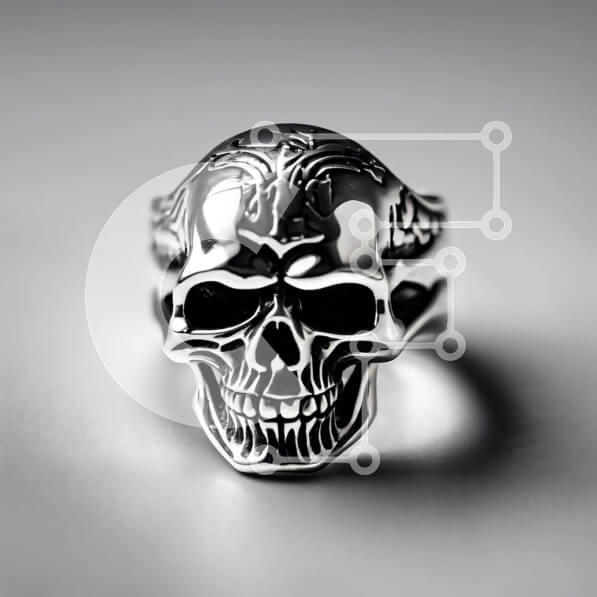 Σετ των 2 Intra Συλλεκτικό Ξύλινο Παζλ Plywood  4mm - Περίπλοκο ασημένιο δαχτυλίδι κρανίου Σε Ξύλινο Κουτί - Διαστάσεις: 10x10 cm – 25 κομμάτια