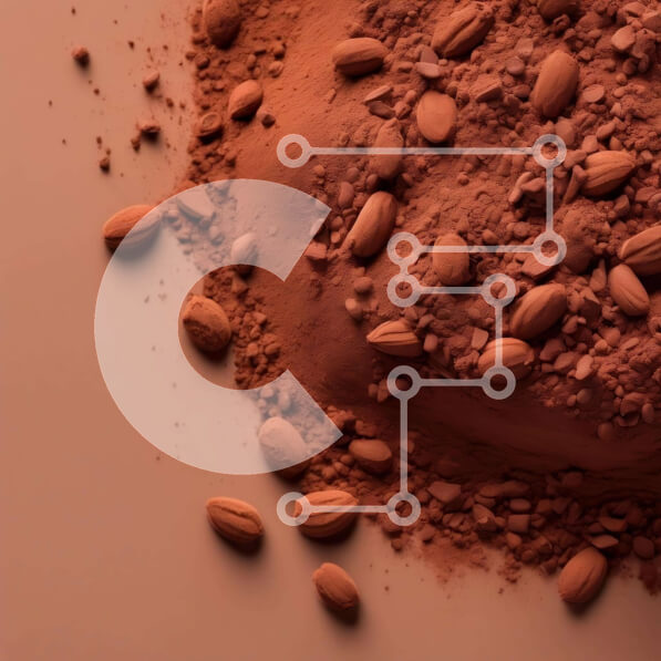 Σετ των 2 Intra Συλλεκτικό Ξύλινο Παζλ Plywood  4mm - Σκόνη κακάο και αμύγδαλα σε πορτοκαλί φόντο Σε Ξύλινο Κουτί - Διαστάσεις: 10x10 cm – 25 κομμάτια