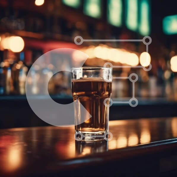 Σετ των 2 Intra Συλλεκτικό Ξύλινο Παζλ Plywood  4mm - Ποτήρι μπύρα στον πάγκο του μπαρ με μπουκάλια και κουτάκια Σε Ξύλινο Κουτί - Διαστάσεις: 10x10 cm – 25 κομμάτια