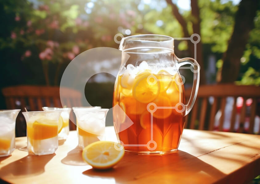 Σετ των 2 Intra Συλλεκτικό Ξύλινο Παζλ Plywood  4mm - Στάμνα με λεμονάδα σε ξύλινο τραπέζι Σε Ξύλινο Κουτί - Διαστάσεις: 10x10 cm – 25 κομμάτια