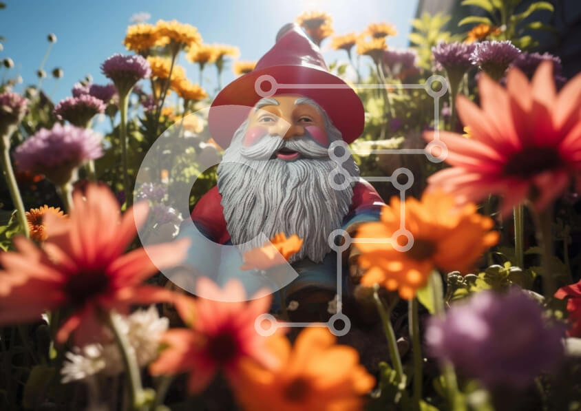 Intra Συλλεκτικό Ξύλινο Παζλ Plywood  4mm - Πολύχρωμο στοιχειό κήπου ανάμεσα στα λουλούδια Σε Ξύλινο Κουτί - Διαστάσεις: 10x10 cm – 25 κομμάτια