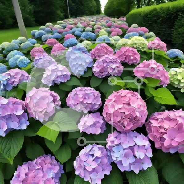 Intra Συλλεκτικό Ξύλινο Παζλ Plywood  4mm - Λουλούδια ορτανσίας στο πάρκο Σε Ξύλινο Κουτί - Διαστάσεις: 10x10 cm – 25 κομμάτια