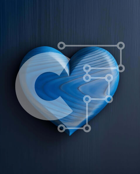 Intra Συλλεκτικό Ξύλινο Παζλ Plywood  4mm - Μπλε ξύλινο αντικείμενο σε σχήμα καρδιάς σε σκούρο φόντο Σε Ξύλινο Κουτί - Διαστάσεις: 10x10 cm – 25 κομμάτια